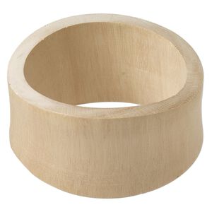 Bracelet, bangle, wood (natural), 30-40mm wide wavy band, 8 inches. Sold individually.