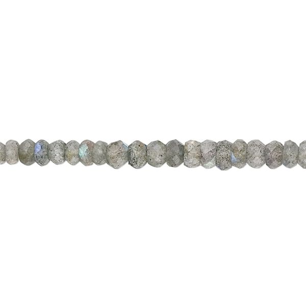 Labradorite 1pkg1, hand-cut faceted rondelle bead natural 15.5-16 inch 3x2mm-4x3mm image number 0