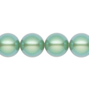 Pearl 10pk pearlescent green, Preciosa Czech crystal 12mm round