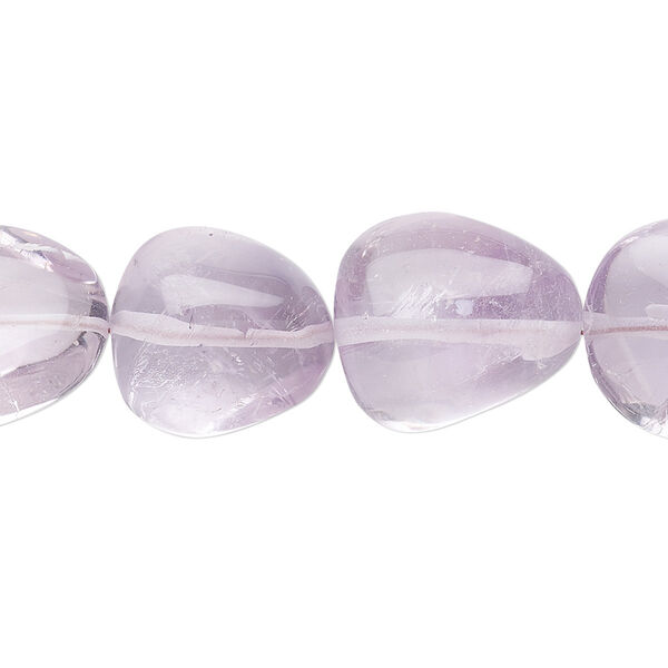 Lavender amethyst 1pkg1, nugget bead natural C+ grade, 6 inch medium image number 0