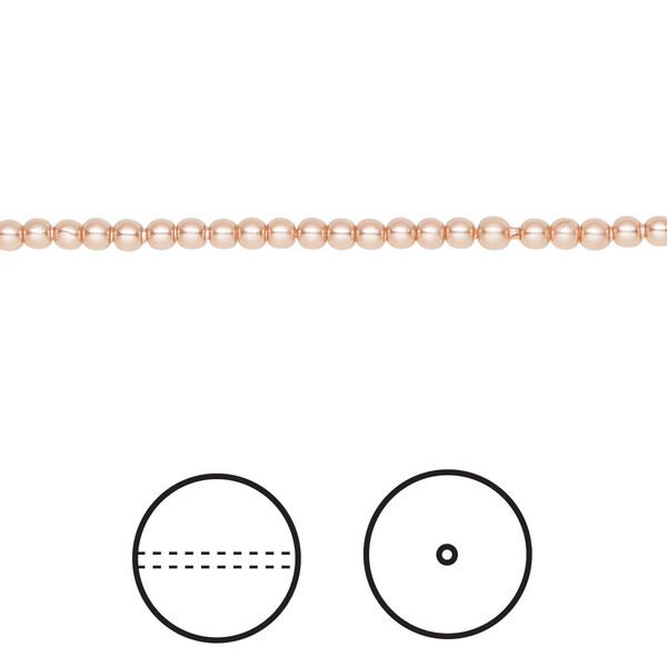 Pearl 1000pk rose peach, Swarovski® 2mm round 5810 image number 0