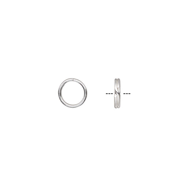 Split ring, tempered sterling silver-filled, 7mm round. Sold per pkg of 6. image number 0