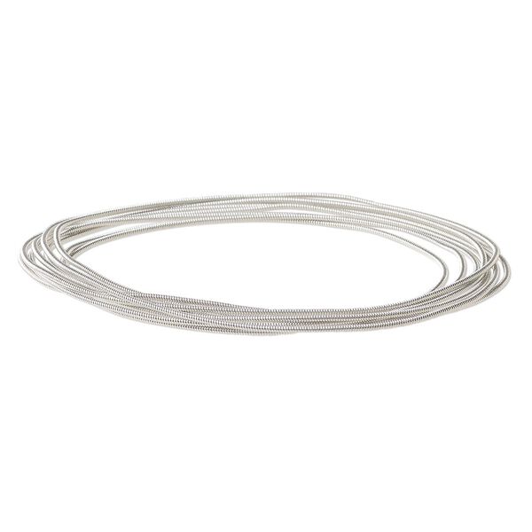 Wire thread, hand-spun tin and sterling silver, 0.9mm round. Sold per 5-foot section. image number 0