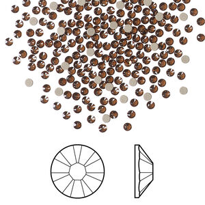 Flat back 1pkg1440 smoked topaz foil back, Swarovski® ReCreated™, 1.7-1.9mm rose round SS5 2058