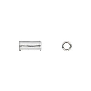 Bead, sterling silver, 10x4mm round tube with end rims, 3mm hole. Sold individually.