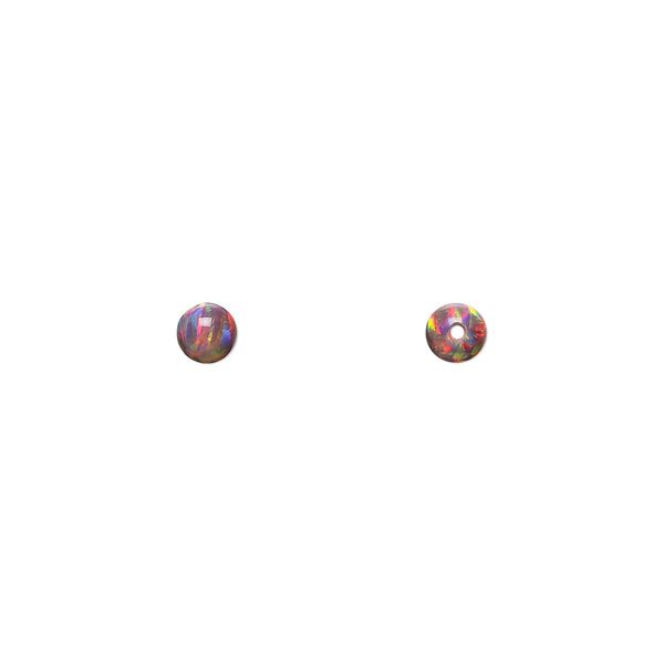 Bead, Mexican "opal" (silica and epoxy) (man-made), 4mm round. Sold per pkg of 2. image number 0