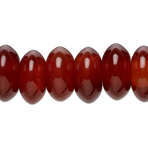 Bead, red agate (dyed / heated), 8x4mm saucer. B grade, Mohs hardness 6-1/2 to 7. Sold per pkg of 10. image number 0