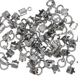 Connector, gunmetal-finished brass, 4.5mm, fits 4mm cupchain. Sold per pkg of 50.