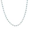 Necklace, apatite (natural) and rhodium-plated sterling silver, light, 3.5-4mm hand-cut faceted rondelle, 18 inches with S-hook clasp. Sold individually. image number 0