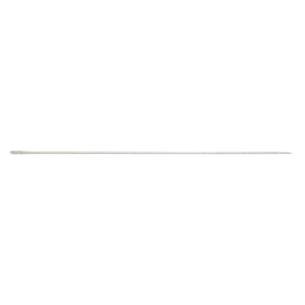 Needle, Beadalon®, steel and aluminum, #12 hard with 0.60mm eye width, 2 inches with (2) threaders. Sold per 14-piece set. image number 0
