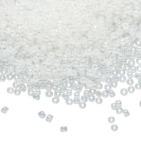 Seed bead, TOHO BEADS®, glass, pkg/250g, #11 round, translucent ceylon snowflake (TR-11-141). image number 0