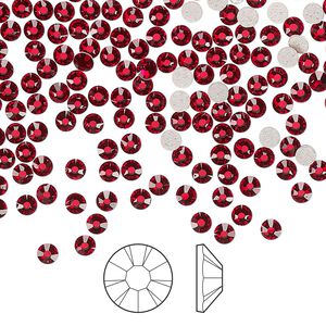 Flat back 144pk light Siam foil back, Preciosa MAXIMA Czech crystal hotfix rhinestone 2.7-2.9mm chaton rose round SS10