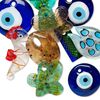 Focal mix, lampworked glass, mixed colors, 29mm-63x35mm mixed shape. Sold per pkg of 10. image number 0