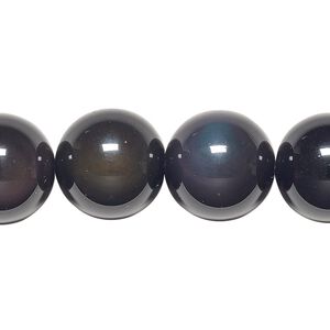 Rainbow obsidian 1pkg1, round bead natural 8 inch 16mm