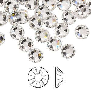 Flat back 12pk crystal foil back, Preciosa MAXIMA Czech crystal rhinestone 7.07-7.27mm chaton rose round SS34
