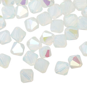 Bead 1pkg72 clear AB frosted translucent, Celestial Crystal&reg;, 8mm bicone