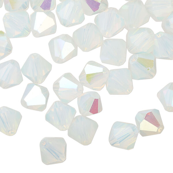 Bead 1pkg72 clear AB frosted translucent, Celestial Crystal&reg;, 8mm bicone image number 0