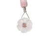 Light rose quartz / garnet 1pkg1, top-drilled hand-cut 1sided carved flower bead natural, 14mm image number 1