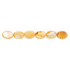 Mother-of-pearl shell 1pkg1, flat oval bead 15 inch orange 35x25mm-35x26mm image number 1