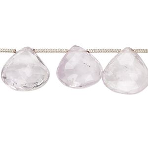 Lavender amethyst 1pkg14, hand-cut top-drilled faceted puffed teardrop bead natural 12-18mm