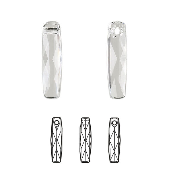 Drop 2pk crystal, Crystal Passions® 20x5mm pendant column 6460 image number 0