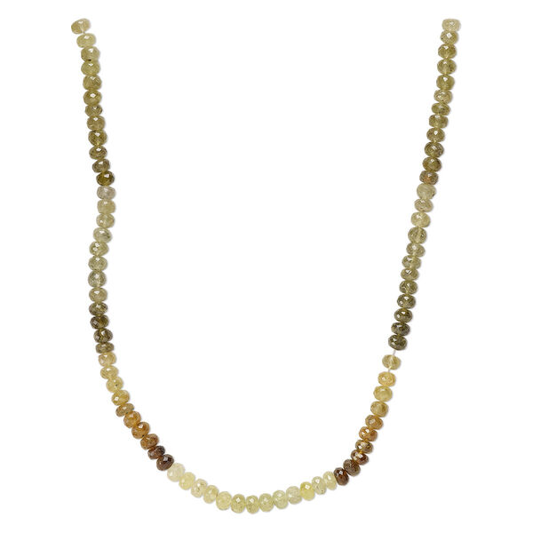 Bead, grossularite garnet (natural), 5x3mm-7x5mm hand-cut tumbled faceted rondelle, B grade, Mohs hardness 6-1/2 to 7-1/2. Sold per 14-inch strand, approximately 80 beads. image number 0