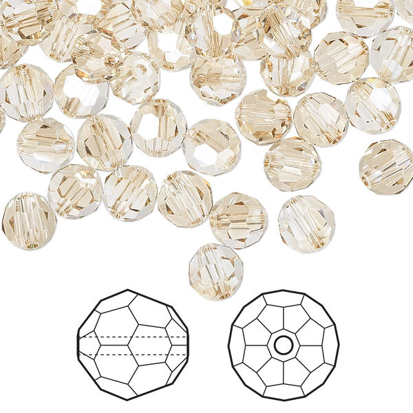 Bead 360pk crystal golden shadow, Swarovski® 6mm round 5000 image number 0