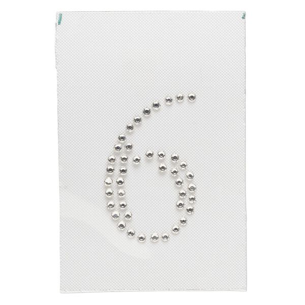 Iron-on transfer 1pk crystal clear, Preciosa Czech crystal 33.5x20.5mm "6" image number 0