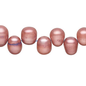 Freshwater pearl 1pkg1, top-drilled rice, 14 inch cotton candy 9x8mm-13x9mm cultured