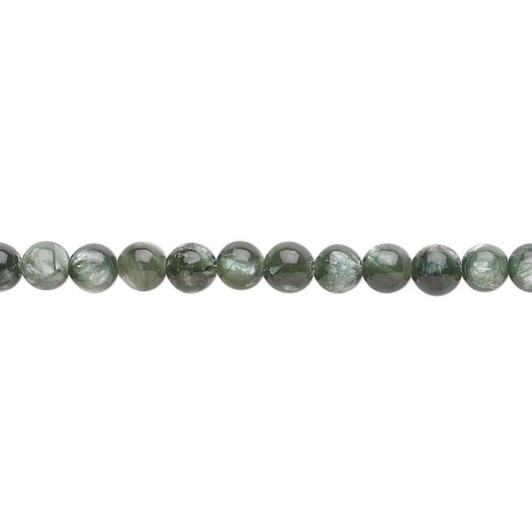 Seraphinite 1pkg1, round bead natural 15.5-16 inch 4mm image number 0