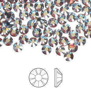 Flat back 1pkg1440, dusty rose AB foil back Preciosa Viva 12® Czech crystal rhinestone 4.6-4.8mm chaton rose round SS20