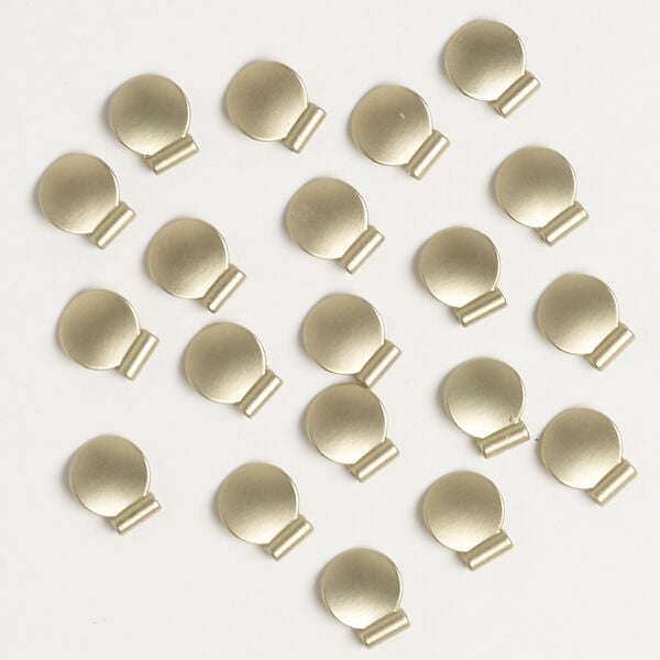 Bead 1pkg20, gold-finished brass, 14x12mm top-drilled curved round. image number 0