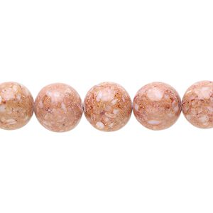 Multi-gemstone / mother-of-pearl shell / resin 1pkg1, round bead 15 inch 9-11mm
