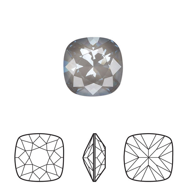 Fancy stone 1pk crystal dark grey ignite LacquerPRO, Crystal Passions® 12mm cushion 4470 image number 0