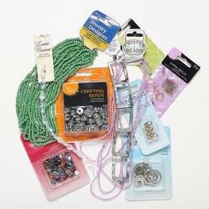 Random mix, mixed materials, mixed colors, 2x1mm-3x2-1/2 inch mixed components. Sold individually.