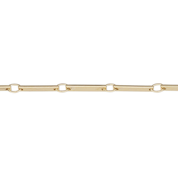 Chain, gold-finished brass, 2mm bar and link. Sold per pkg of 5 feet. image number 0