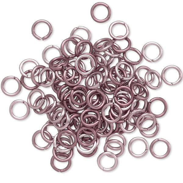 Jump ring, anodized aluminum, antique copper patina, 5mm round, 3.4mm inside diameter, 20 gauge. Sold per pkg of 100. image number 0