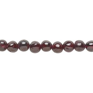 Garnet 1pkg1, hand-cut round bead 15.5-16 inch 6mm