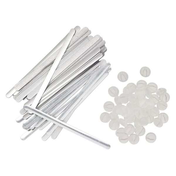 Mask components, rubber and aluminum, clear, 10-11mm round and 3-1/2 inch wire guard. Sold per pkg of 100. image number 0