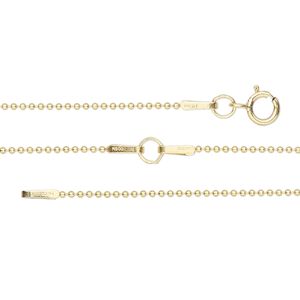 Chain 1pkg1 14Kt gold-filled ball, 1mm / springring clasp, Gossamer™ 18 & 20 inch