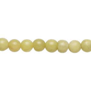 Olive new "jade" 1pkg1, round bead natural, 15 inch 6mm