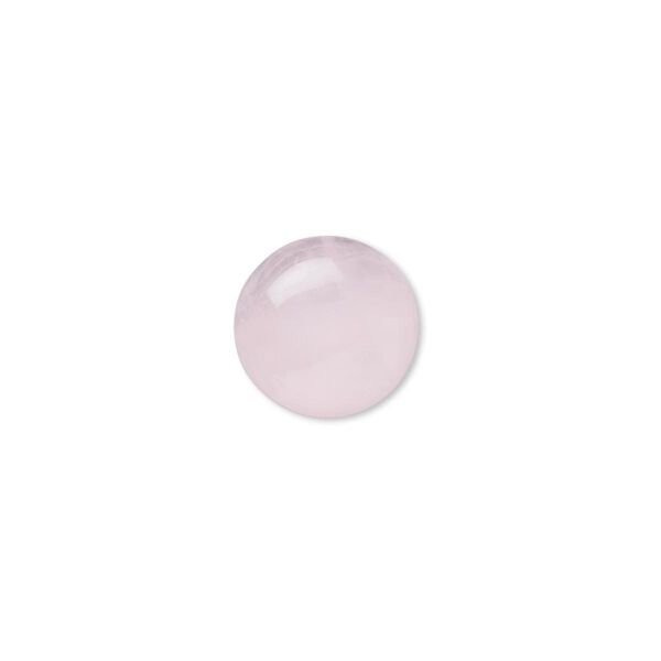 Cabochon, rose quartz (natural), 14mm calibrated round, B- grade, Mohs hardness 7. Sold per pkg of 6. image number 0