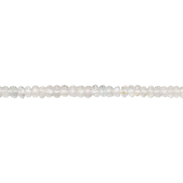 Bead, quartz crystal (natural), 3x1mm-4x3mm hand-cut faceted rondelle, C grade, Mohs hardness 7. Sold per 13-inch strand. image number 0