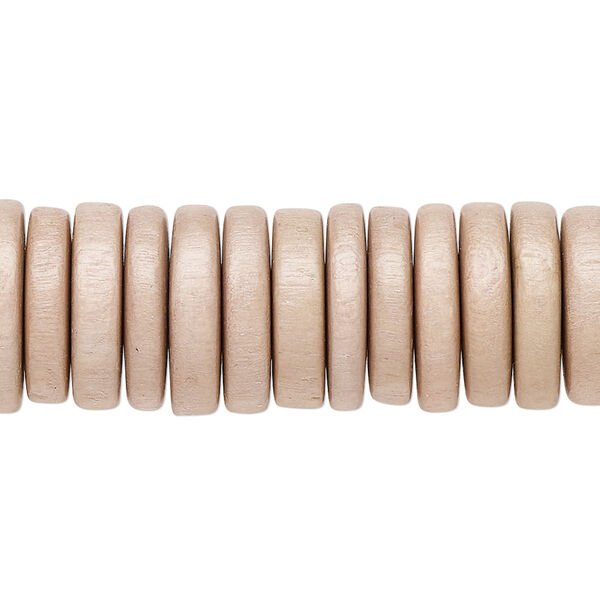 Taiwanese cheesewood 1pkg1, hand-cut rondelle bead 8 inch medium tan 15x4mm image number 0