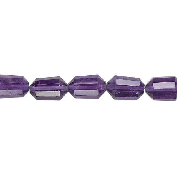 Bead, amethyst (natural), dark, 9x6mm hand-cut faceted capsule, B+ grade, Mohs hardness 7. Sold per pkg of 5. image number 0