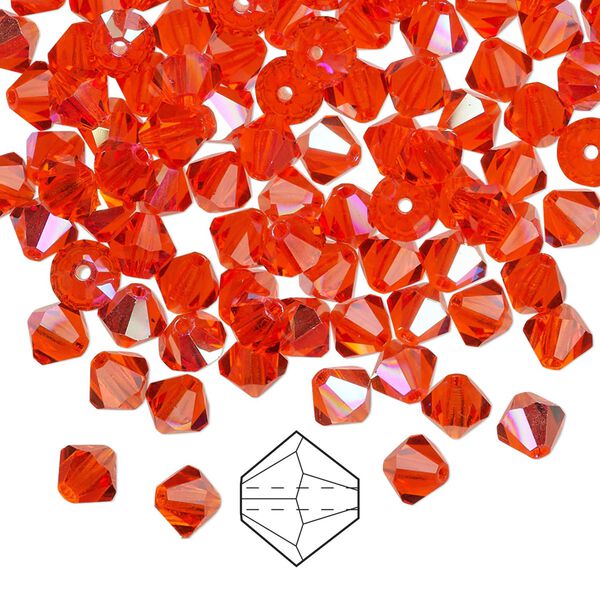 Bead 576pk hyacinth AB, Preciosa Czech crystal 5mm bicone image number 0