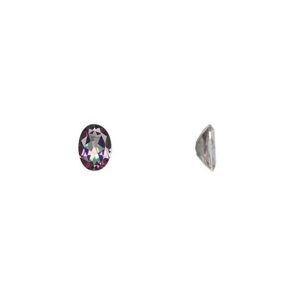 Mystic topaz 1pkg1, hand-cut faceted oval gem 7x5mm image number 0