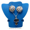 Display, foldable, necklace and earring, foam, blue, 3-1/2 x 4 x 2-1/4 inches assembled. Sold per pkg of 2. image number 1