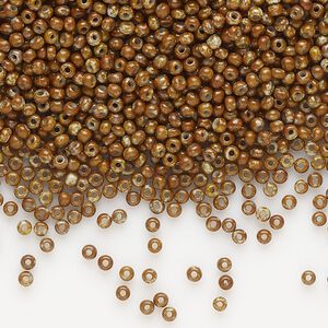 Seed bead, Preciosa Ornela, glass, opaque light blue travertine, #11 rocaille. Sold per 50-gram pkg.