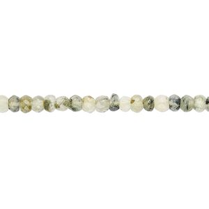 Prehnite 1pkg1, hand-cut faceted rondelle bead natural 13 inch 3x2mm-4x3mm